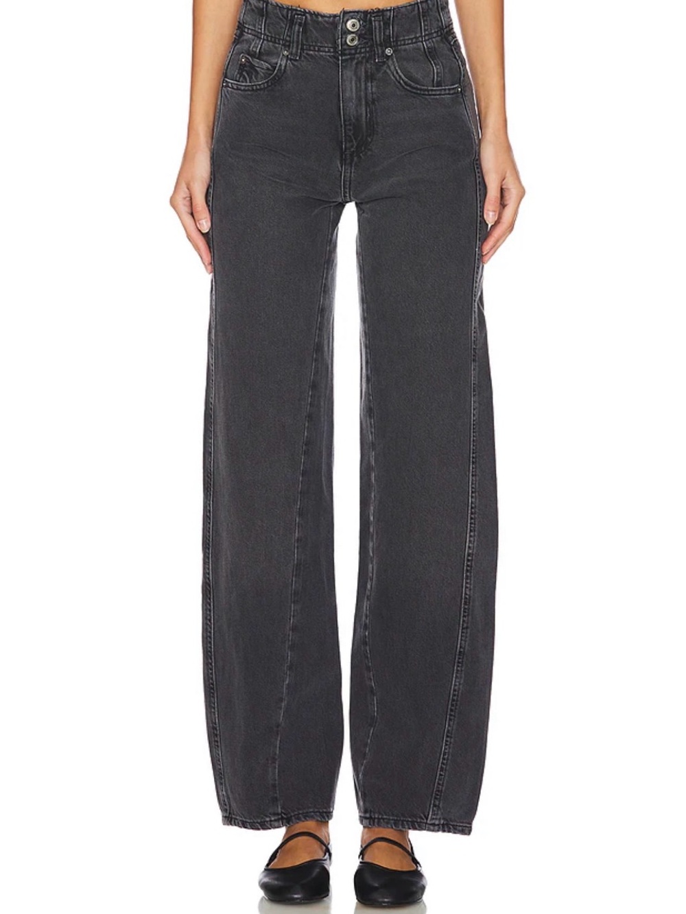 We The Free Aster High-Rise Straight Jeans - Charcoal Black